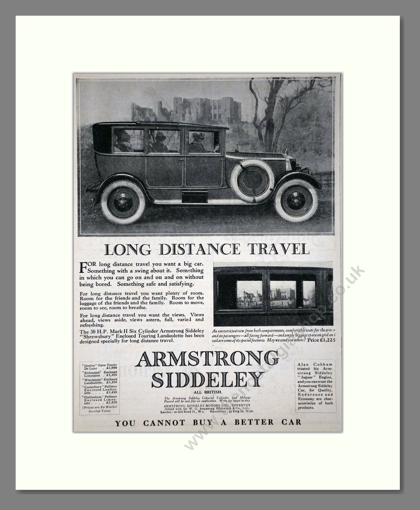 Armstrong Siddeley - Mark II Six Sylinder. Vintage Advert 1926 (ref AD65288)