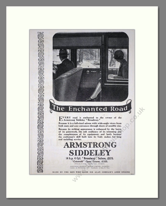 Armstrong Siddeley - Broadway Saloon. Vintage Advert 1927 (ref AD65290)