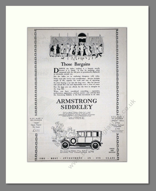 Armstrong Siddeley - York Limousine. Vintage Advert 1926 (ref AD65295)
