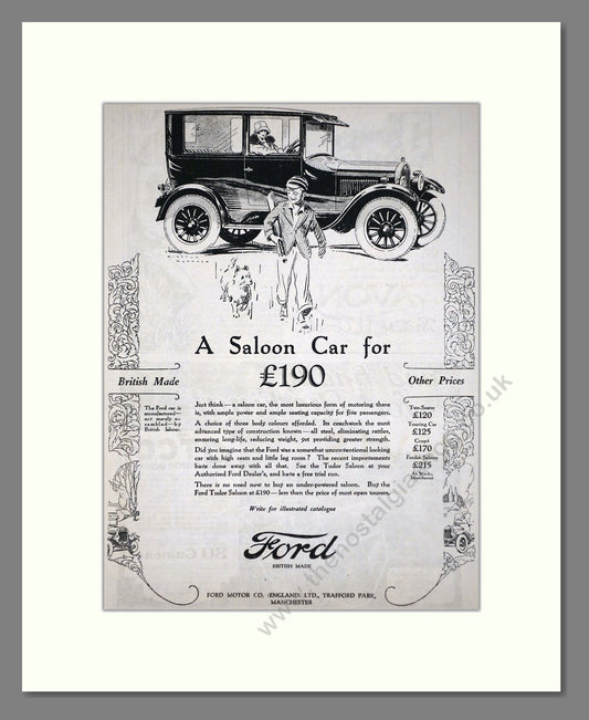 Ford - Tudor Saloon. Vintage Advert 1926 (ref AD65303)