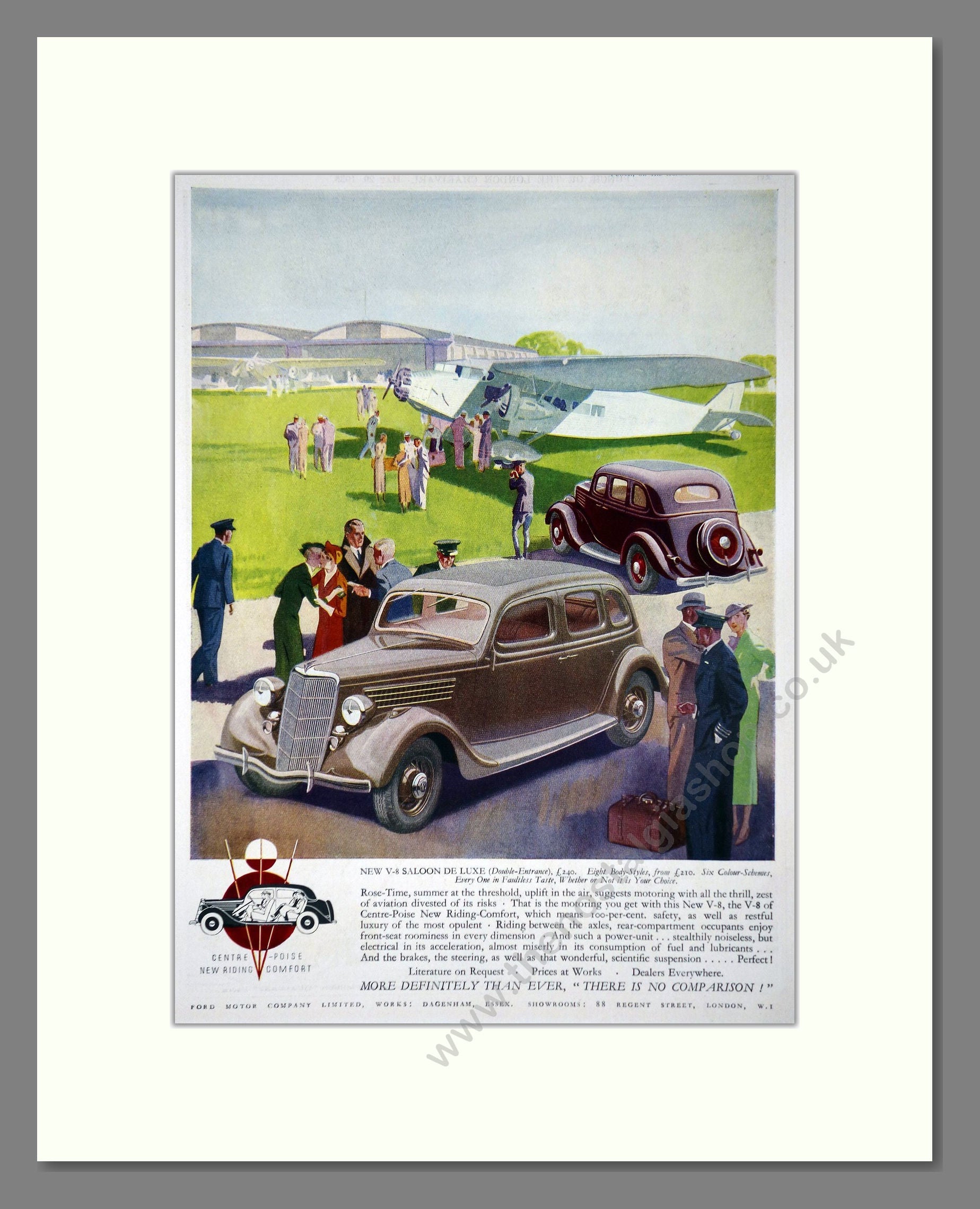 Ford - V8 Saloon Deluxe. Vintage Advert 1935 (ref AD65307)