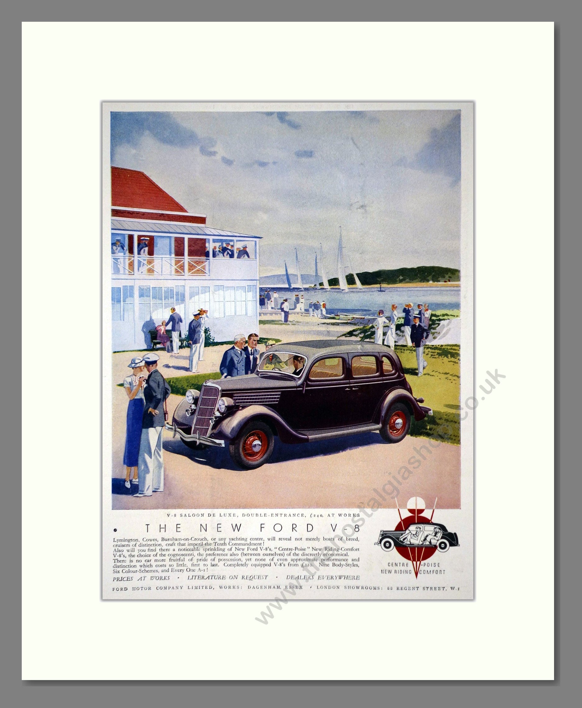 Ford - V8 Saloon Deluxe. Vintage Advert 1935 (ref AD65308)