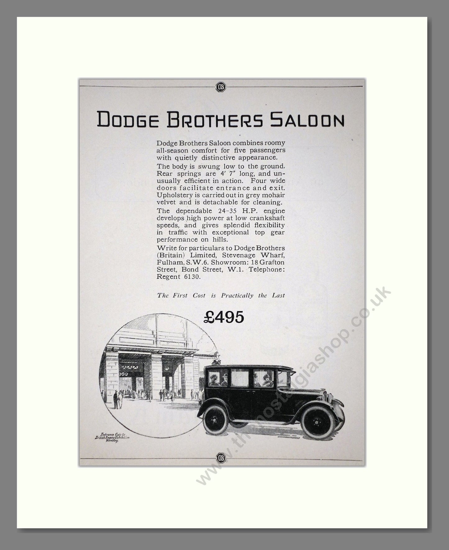 Dodge Brothers - Saloon. Vintage Advert 1924 (ref AD65320)