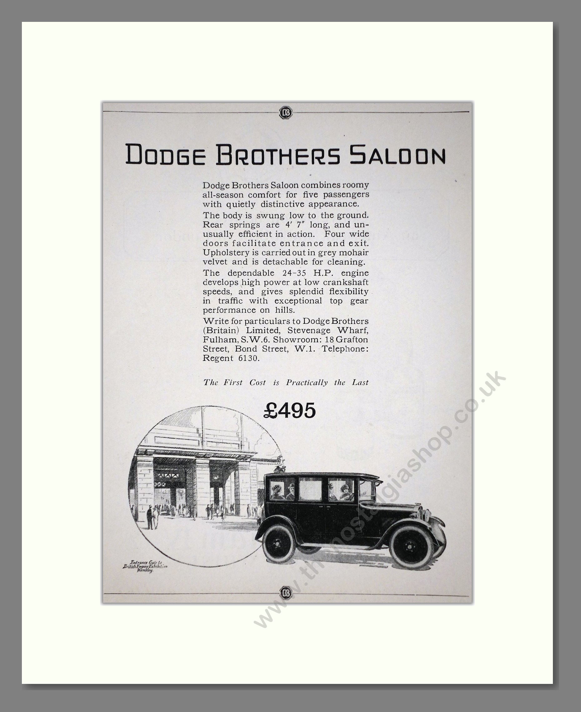 Dodge Brothers - Saloon. Vintage Advert 1924 (ref AD65320)