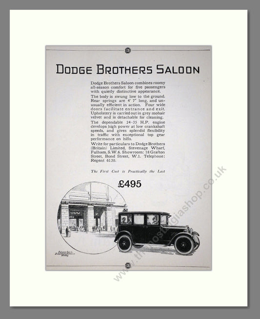 Dodge Brothers - Saloon. Vintage Advert 1924 (ref AD65320)