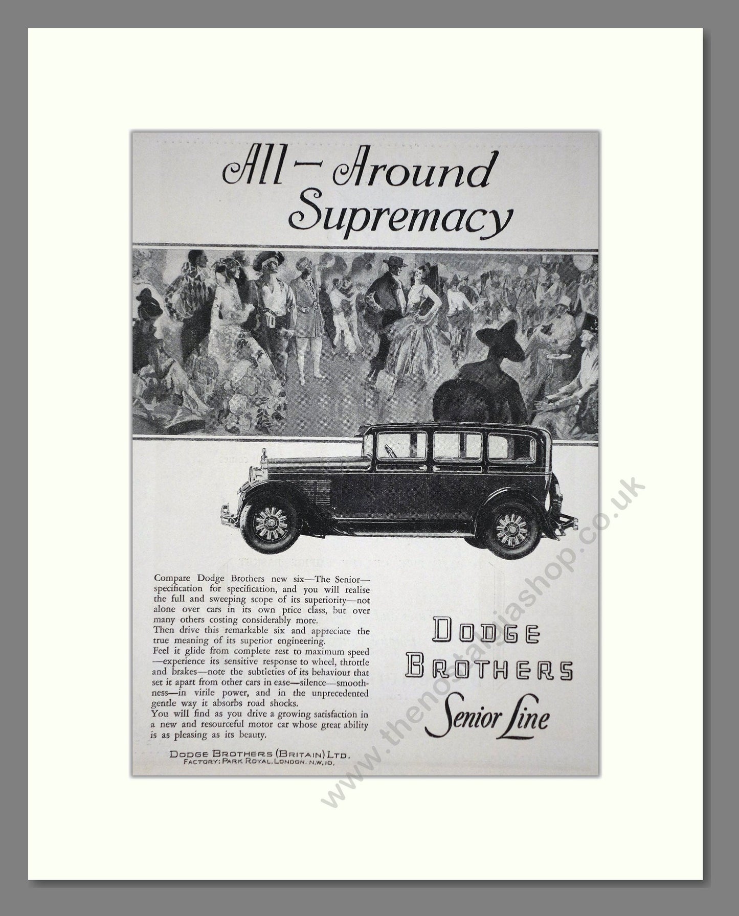 Dodge Brothers - Senior Line. Vintage Advert 1927 (ref AD65321)