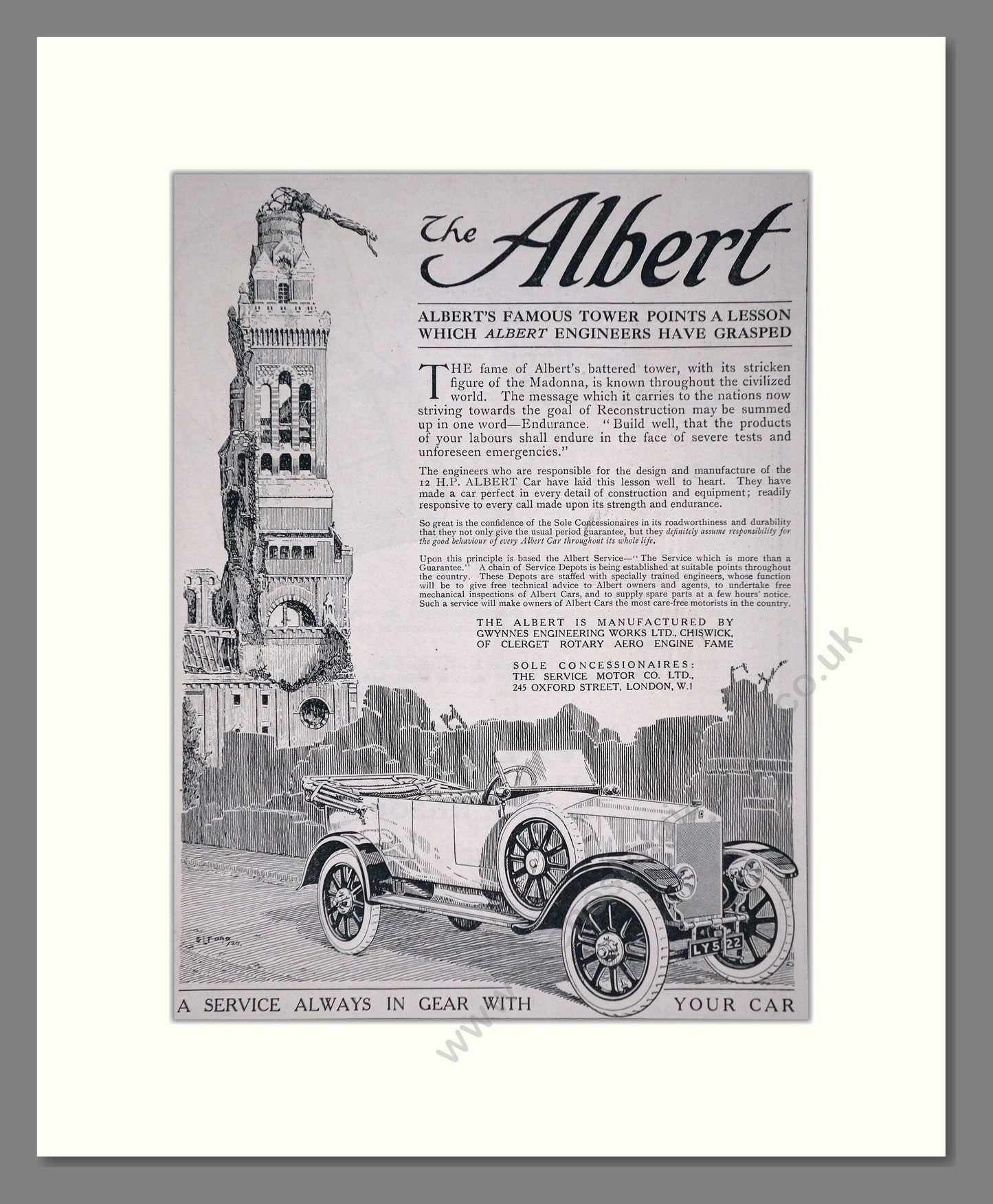 Albert - Tower. Vintage Advert 1920 (ref AD65339)