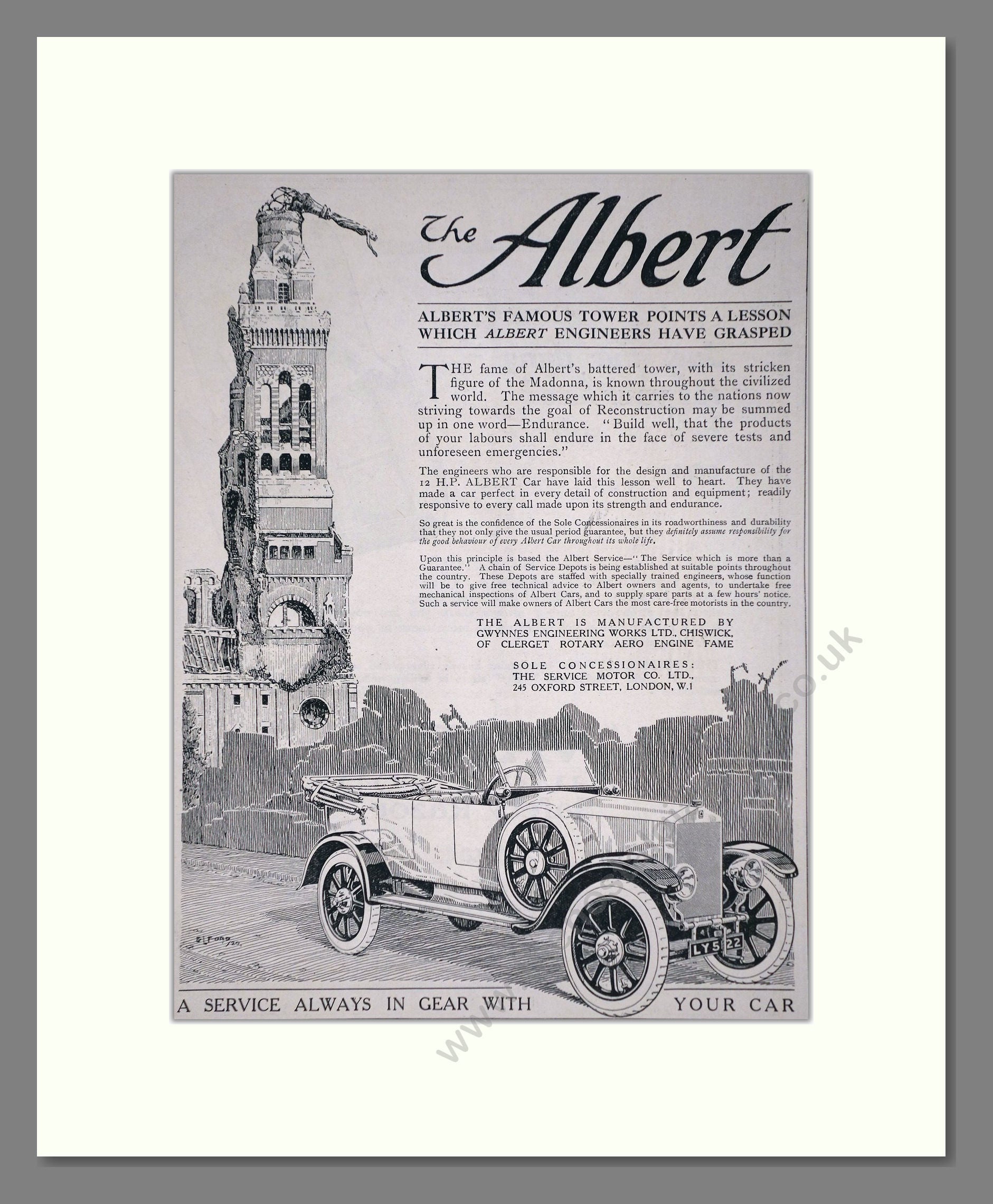 Albert - Tower. Vintage Advert 1920 (ref AD65339)