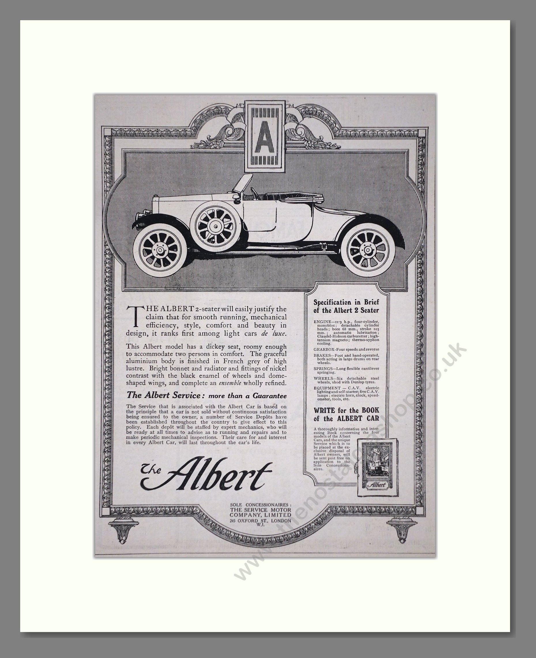 Albert - Service. Vintage Advert 1920 (ref AD65341)