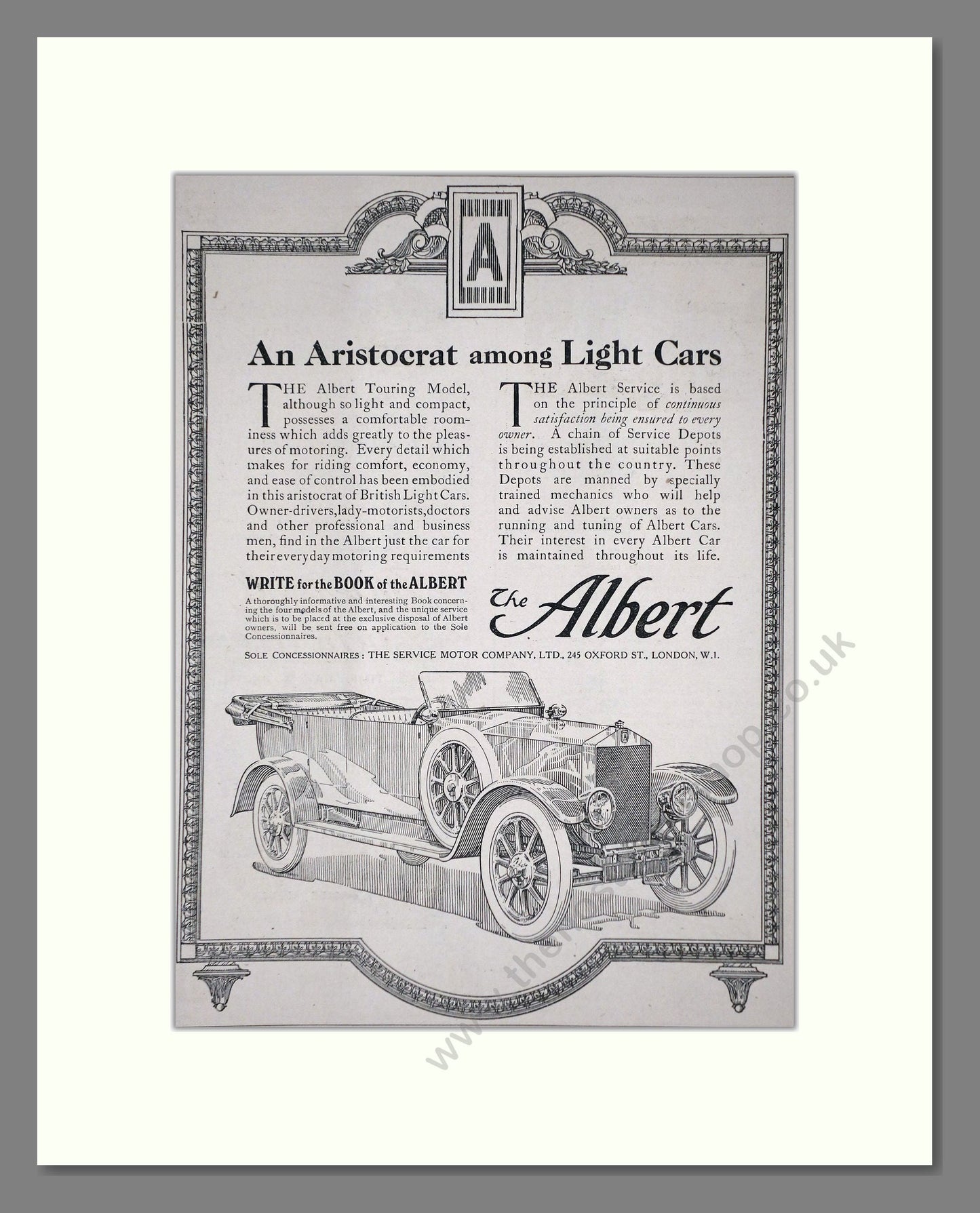 Albert - Aristocrat. Vintage Advert 1920 (ref AD65342)