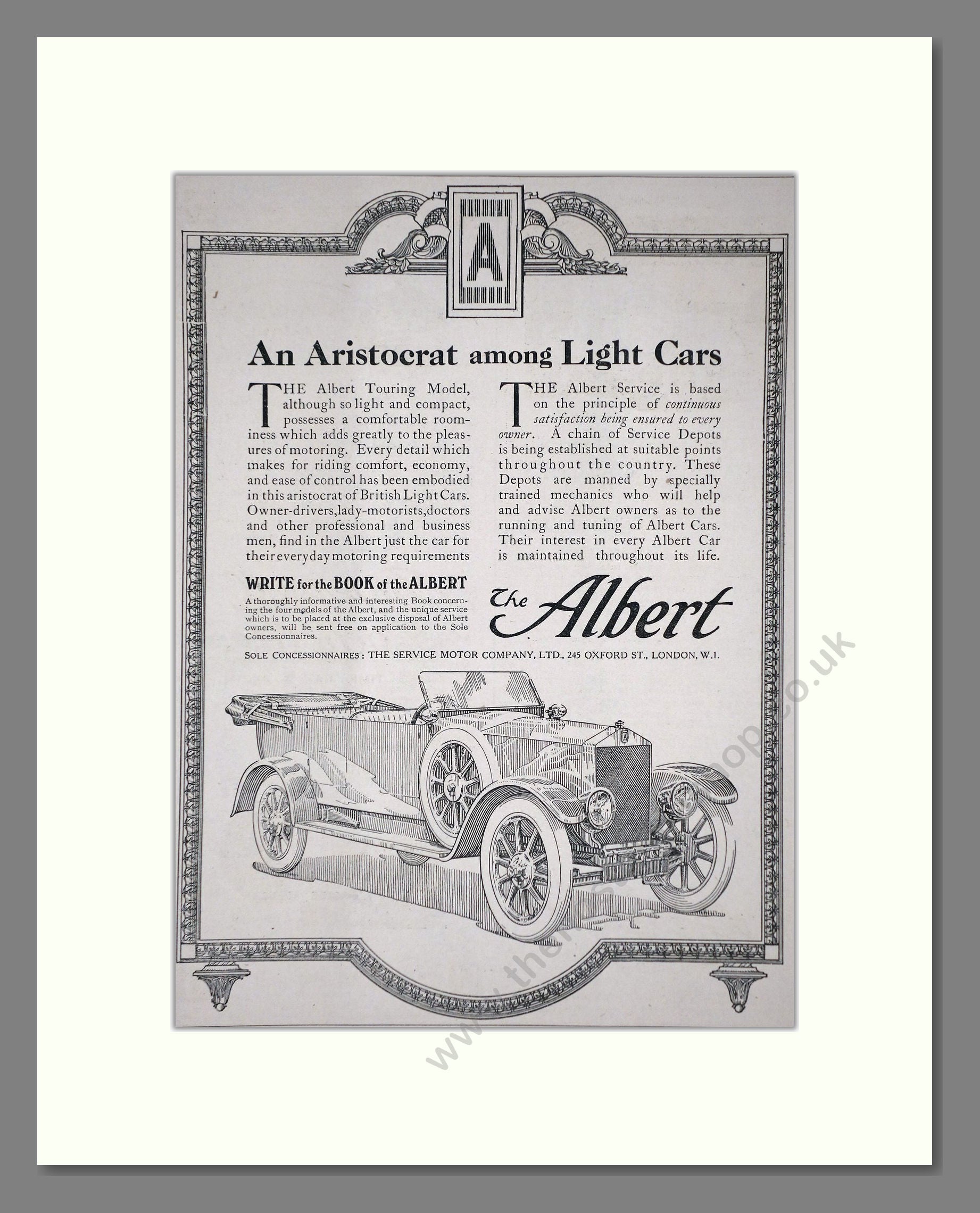 Albert - Aristocrat. Vintage Advert 1920 (ref AD65342)