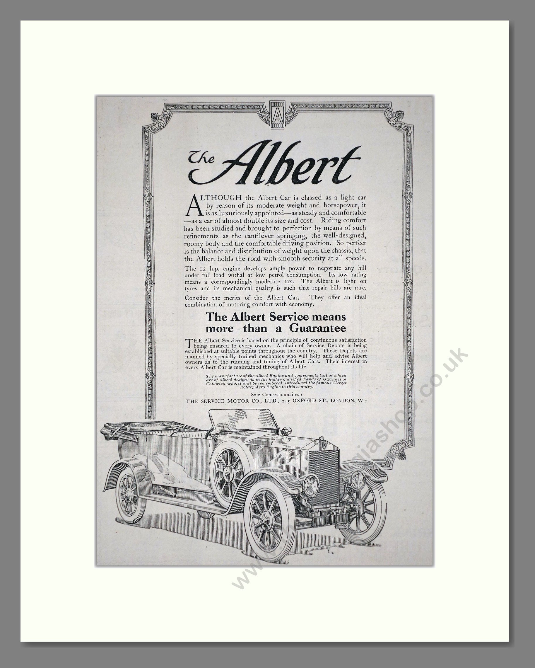 Albert - Service. Vintage Advert 1920 (ref AD65343)