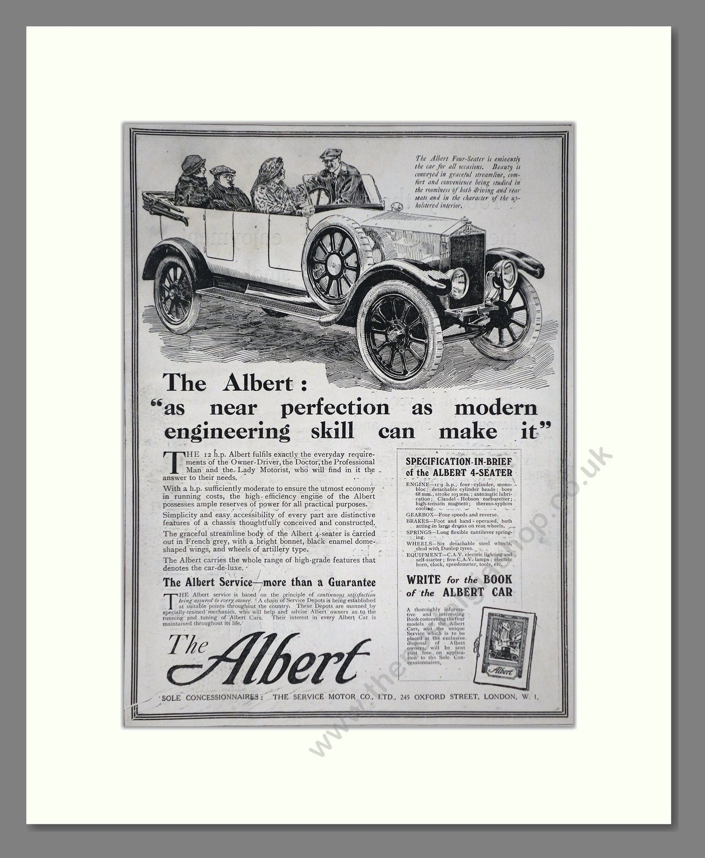 Albert - 4 Seater. Vintage Advert 1920 (ref AD65344)