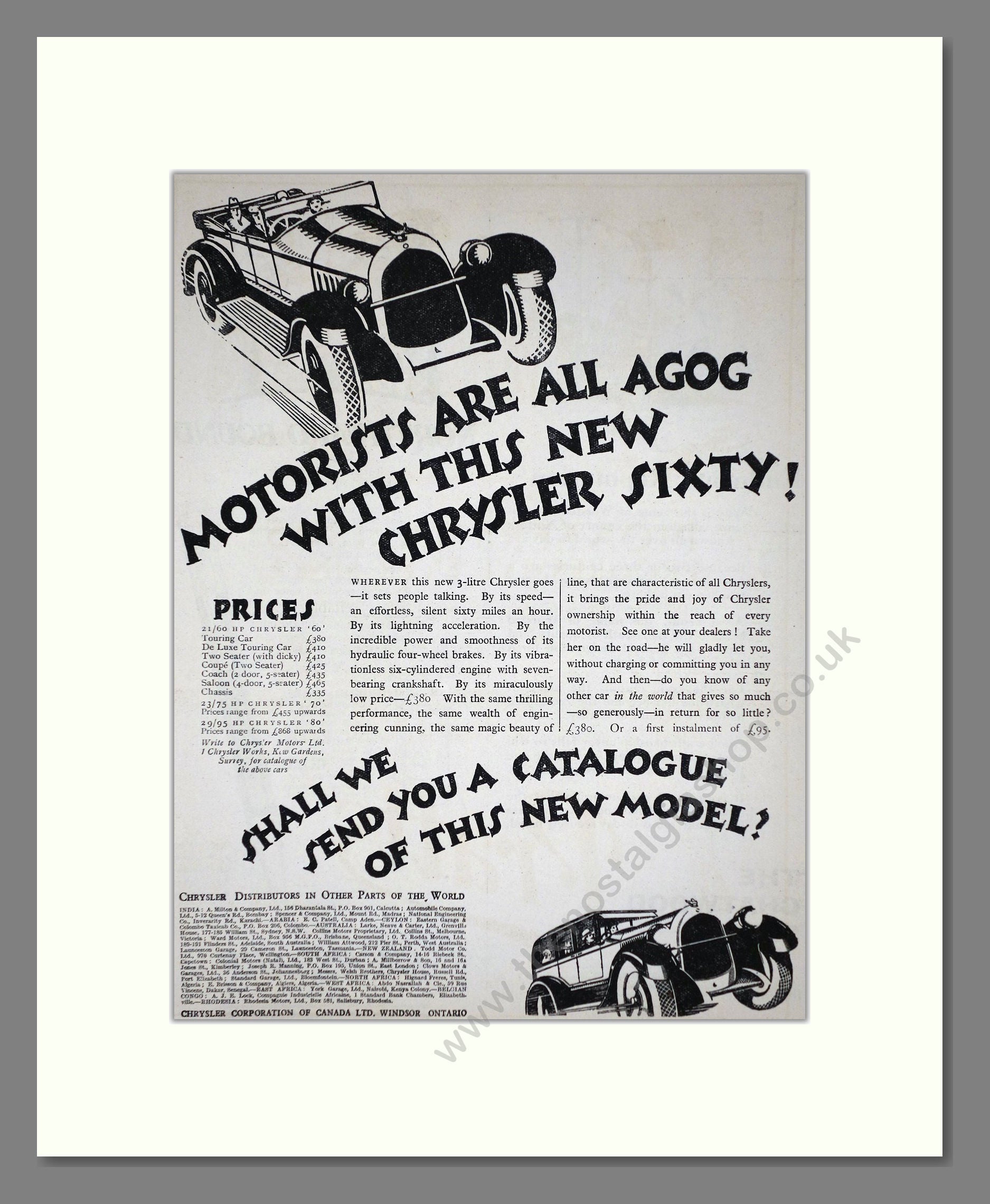 Chrysler - 60. Vintage Advert 1926 (ref AD65349)