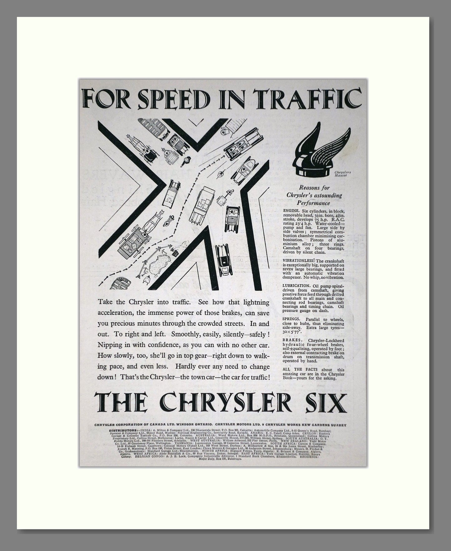 Chrysler - Six. Vintage Advert 1926 (ref AD65354)