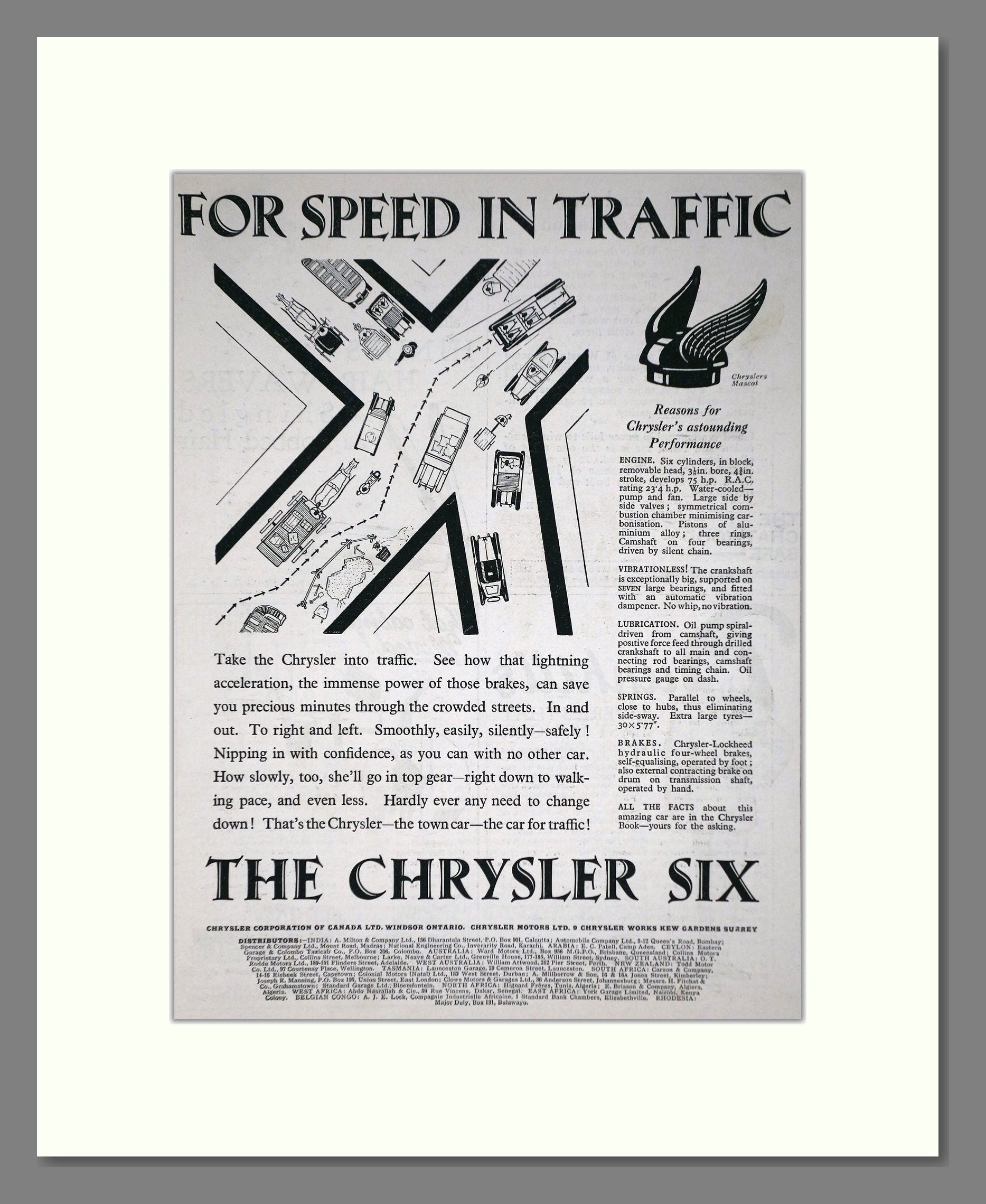 Chrysler - Six. Vintage Advert 1926 (ref AD65354)