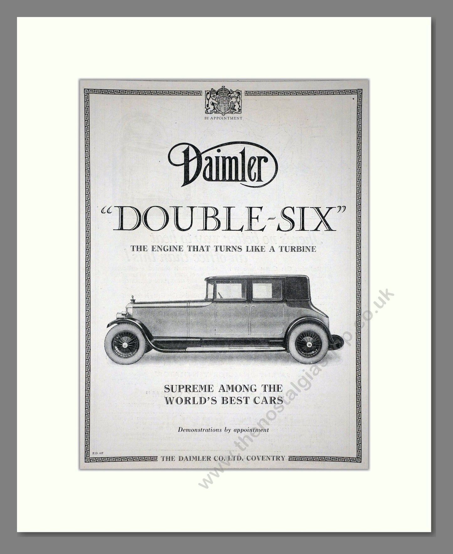 Daimler - Double Six. Vintage Advert 1926 (ref AD65371)