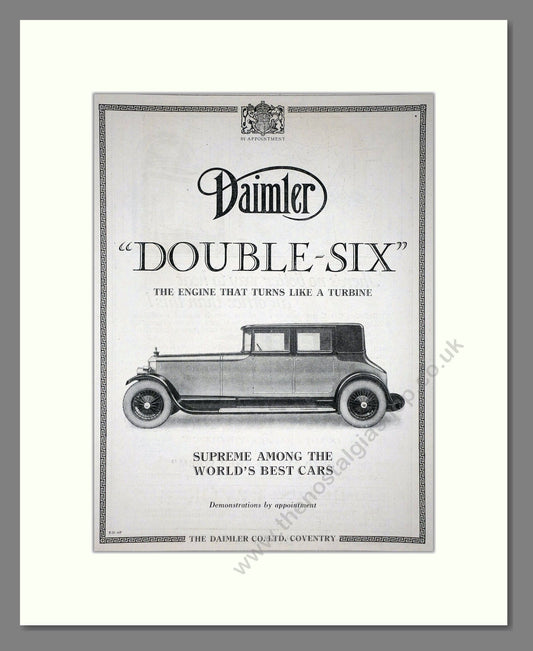 Daimler - Double Six. Vintage Advert 1926 (ref AD65371)