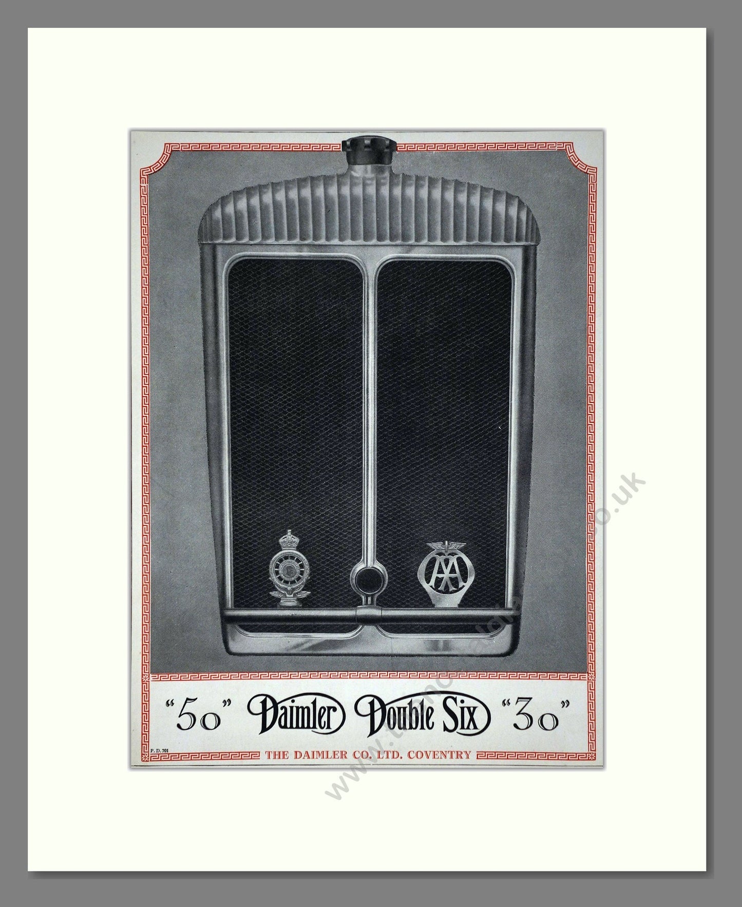 Daimler - Double Six. Vintage Advert 1927 (ref AD65374)