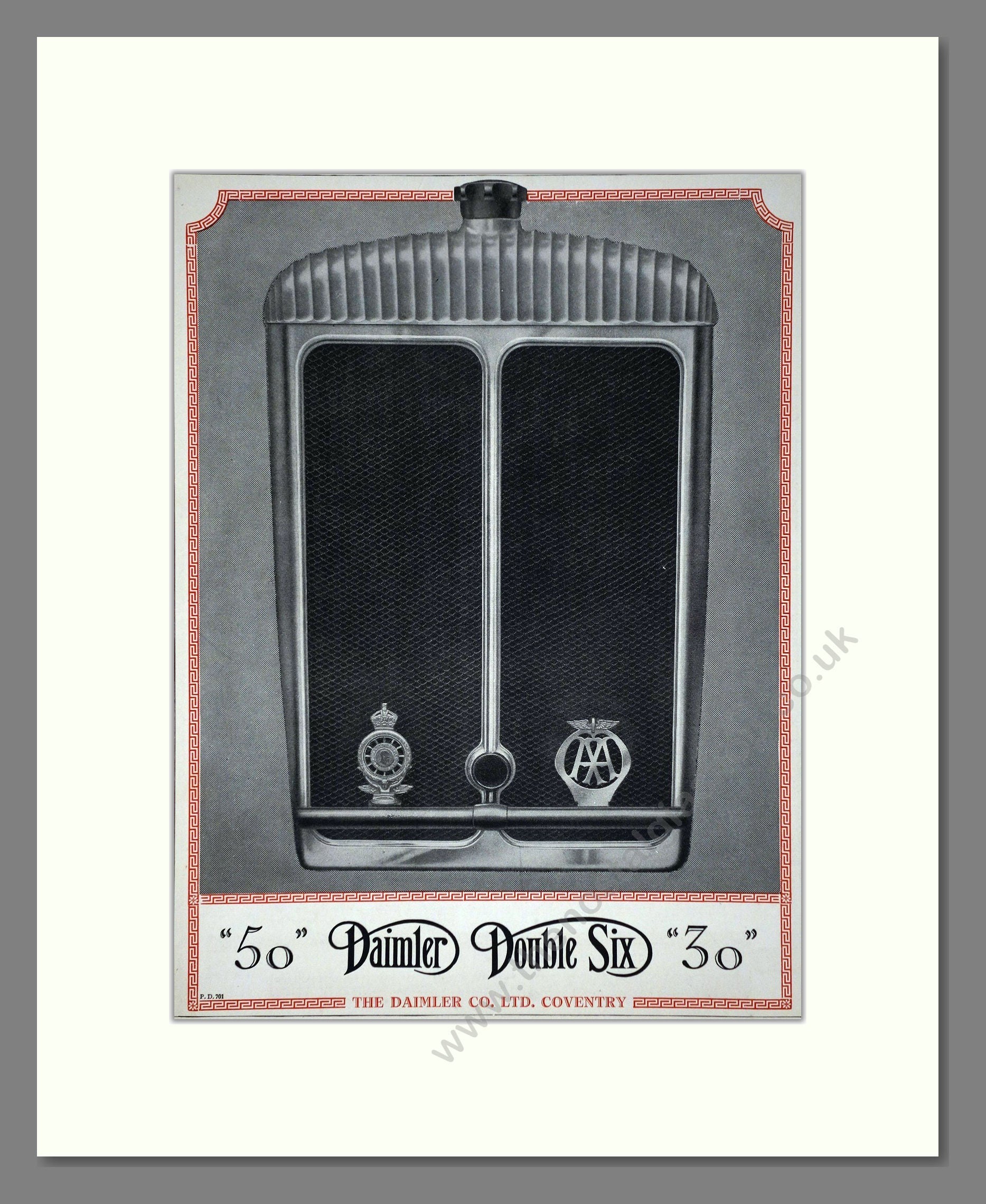 Daimler - Double Six. Vintage Advert 1927 (ref AD65374)