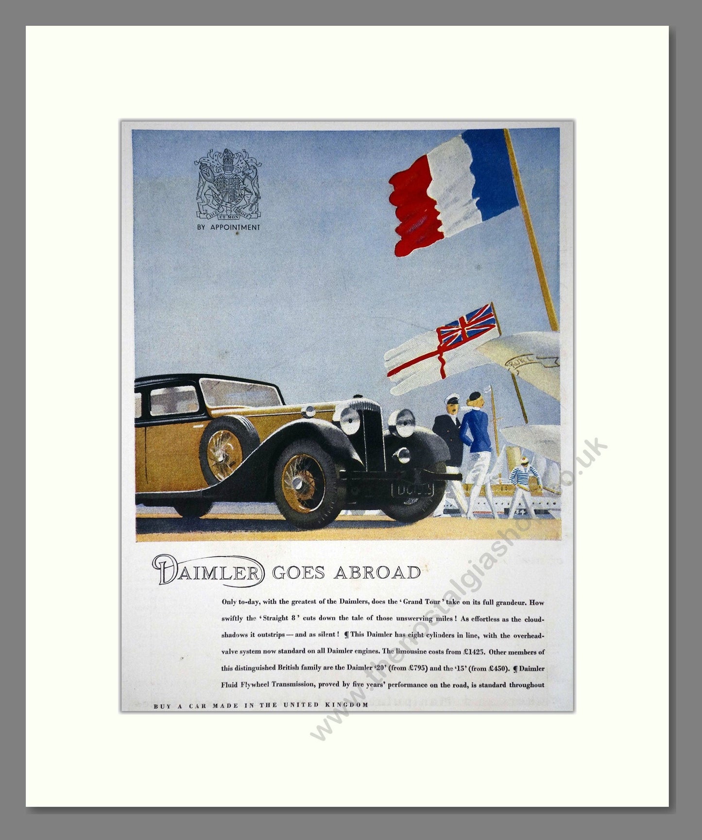 Daimler - Goes Abroad. Vintage Advert 1935 (ref AD65384)