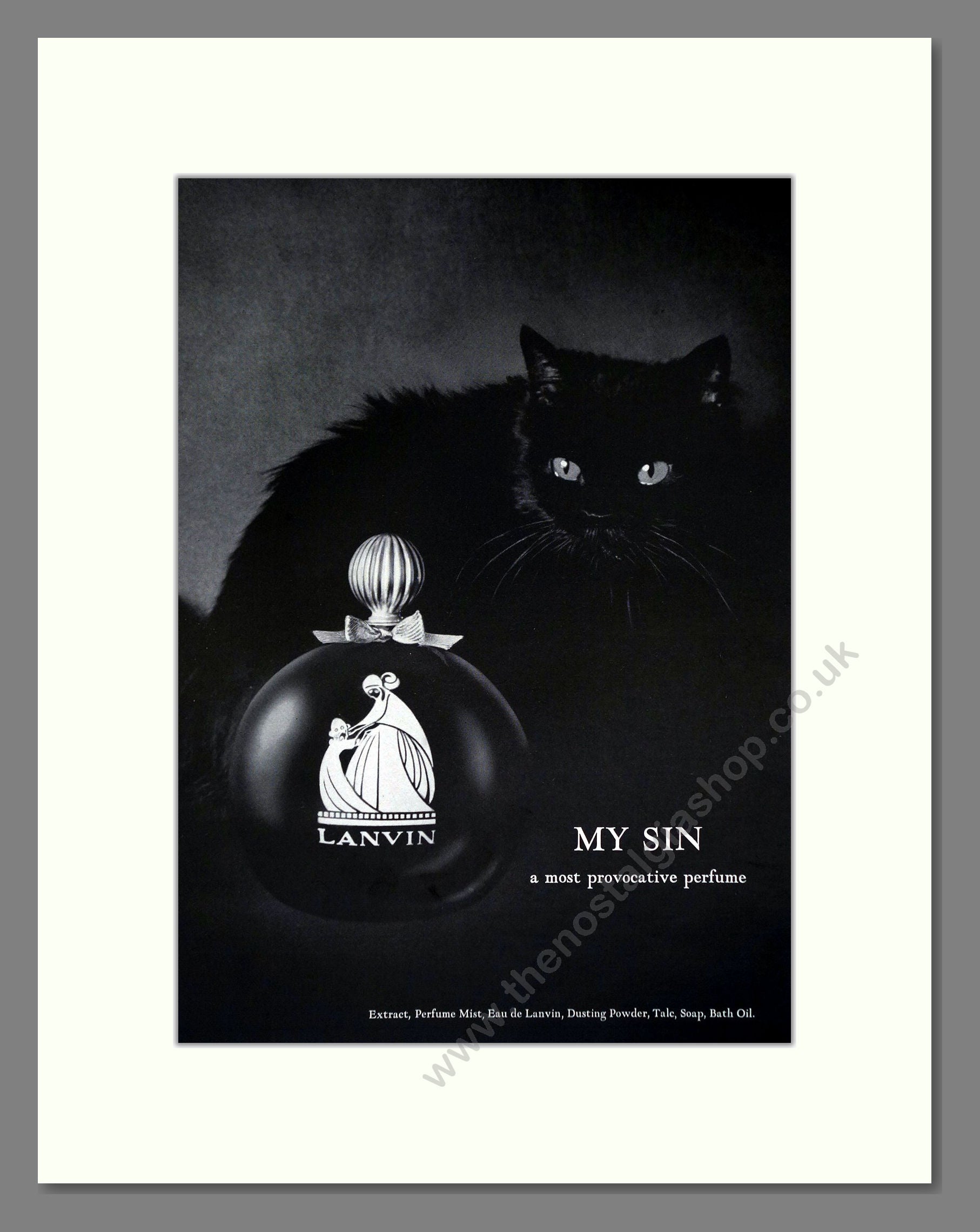 Lanvin - My Sin. Vintage Advert 1968 (ref AD65435)