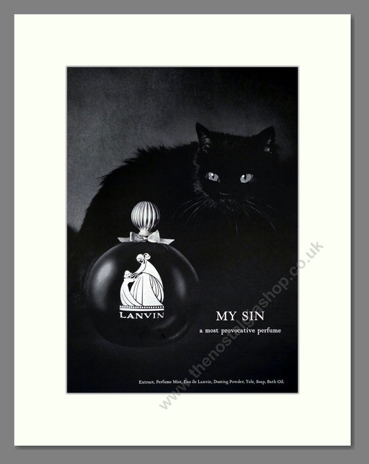 Lanvin - My Sin. Vintage Advert 1968 (ref AD65435)