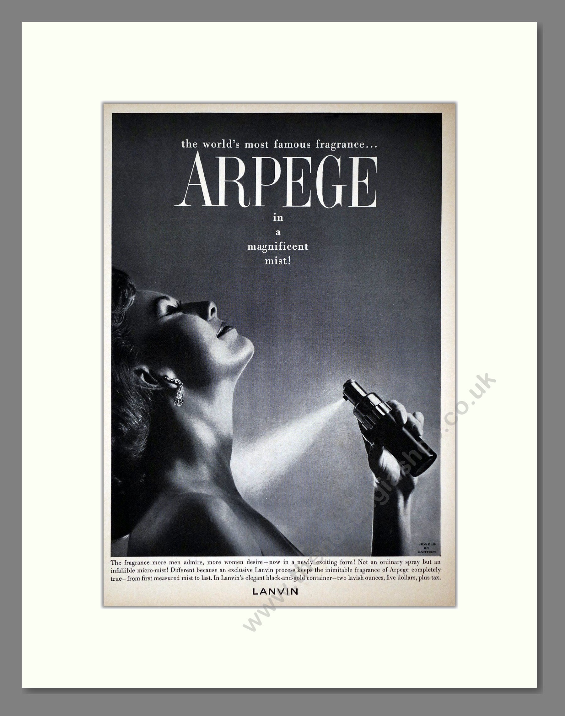 Lanvin - Arpege. Vintage Advert 1959 (ref AD65436)