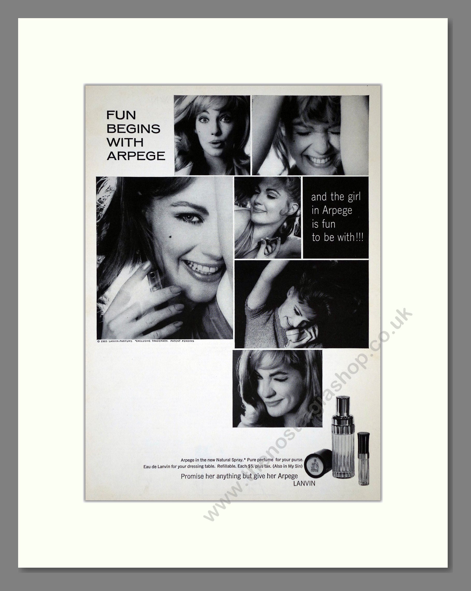 Lanvin - Arpege. Vintage Advert 1965 (ref AD65437)