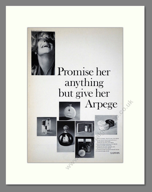 Lanvin - Arpege. Vintage Advert 1965 (ref AD65438)