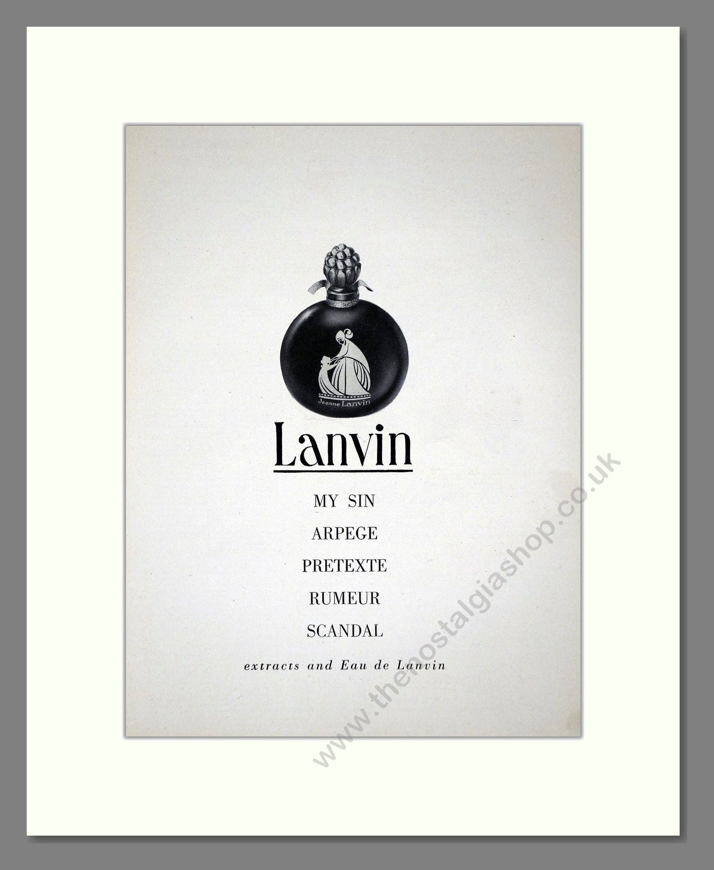Lanvin - Various Perfumes. Vintage Advert 1947 (ref AD65440)