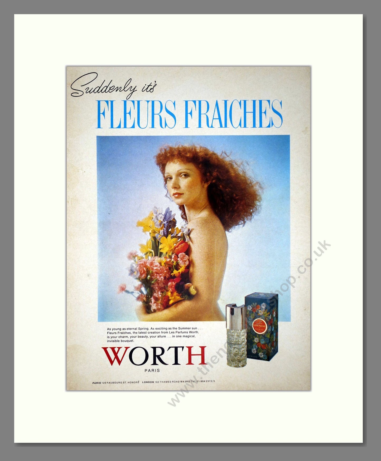 Worth - Fleurs Fraiches. Vintage Advert 1976 (ref AD65479)