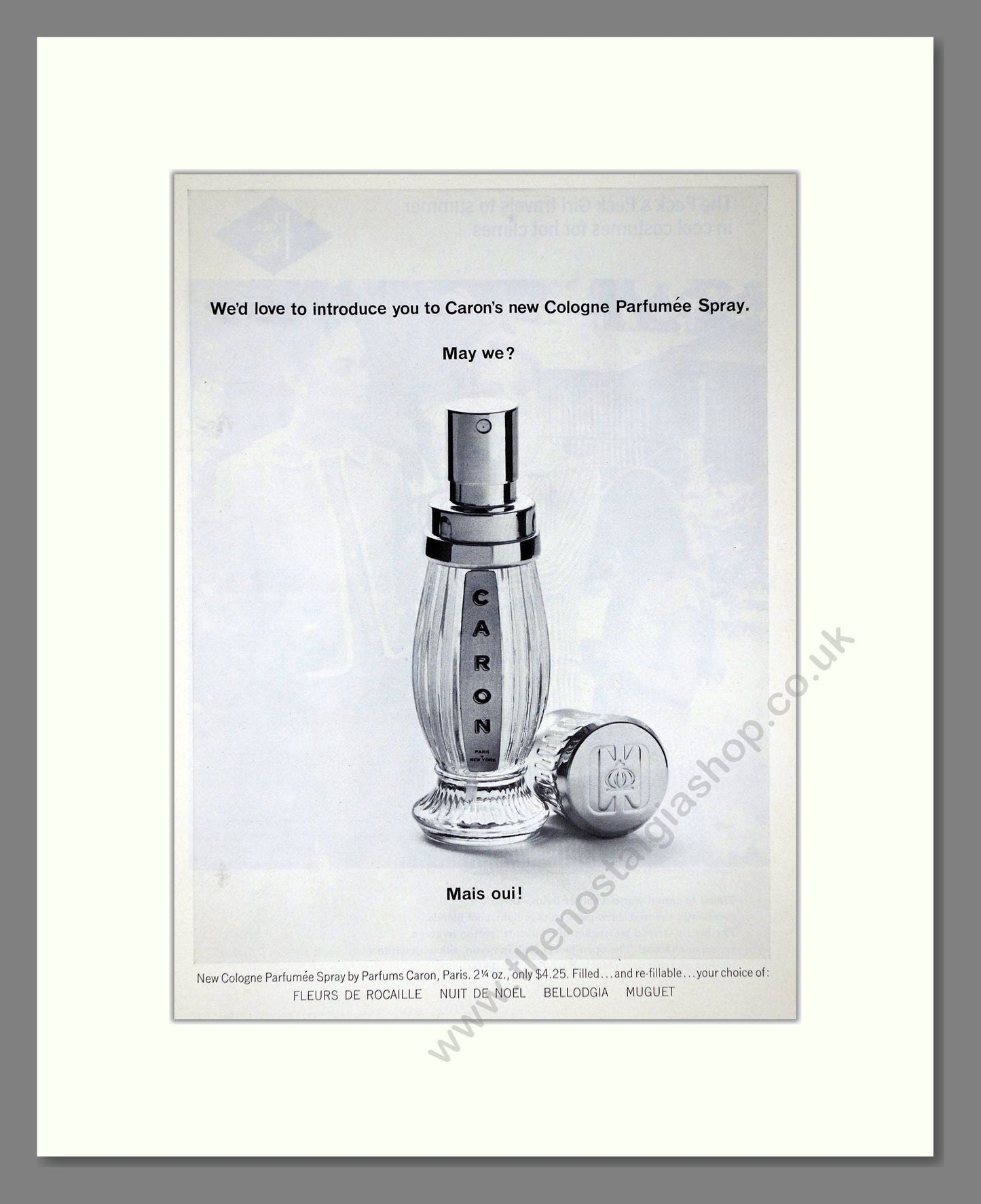 Caron - Cologne. Vintage Advert 1965 (ref AD65515)