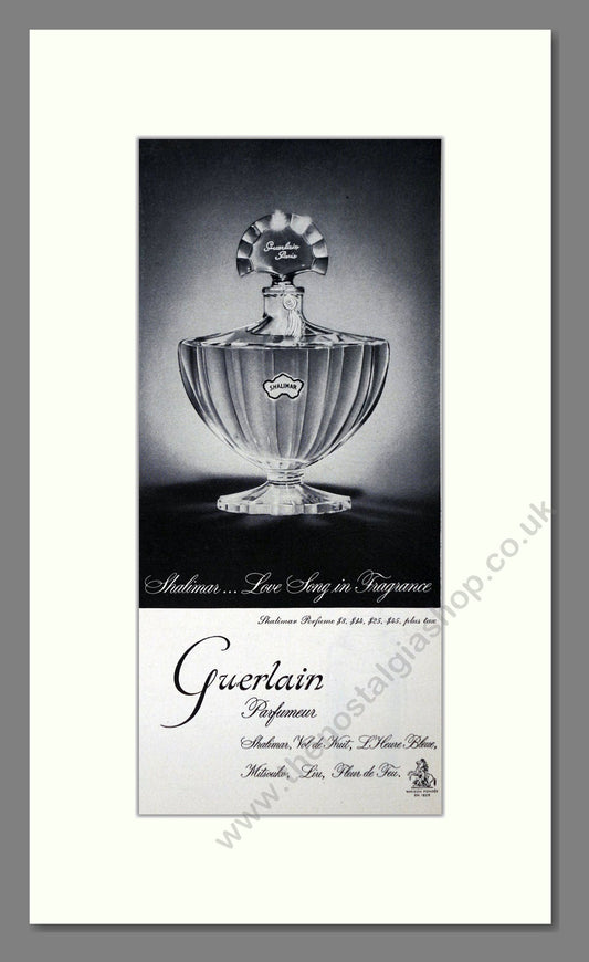 Guerlain - Shalimar. Vintage Advert 1955 (ref AD65535)