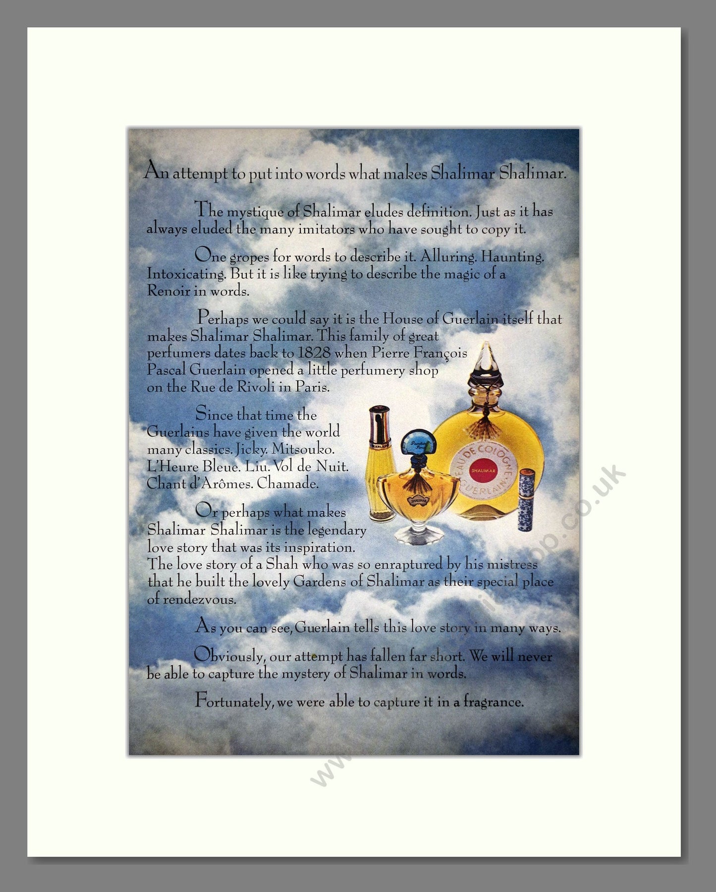 Guerlain - Shalimar. Vintage Advert 1972 (ref AD65546)