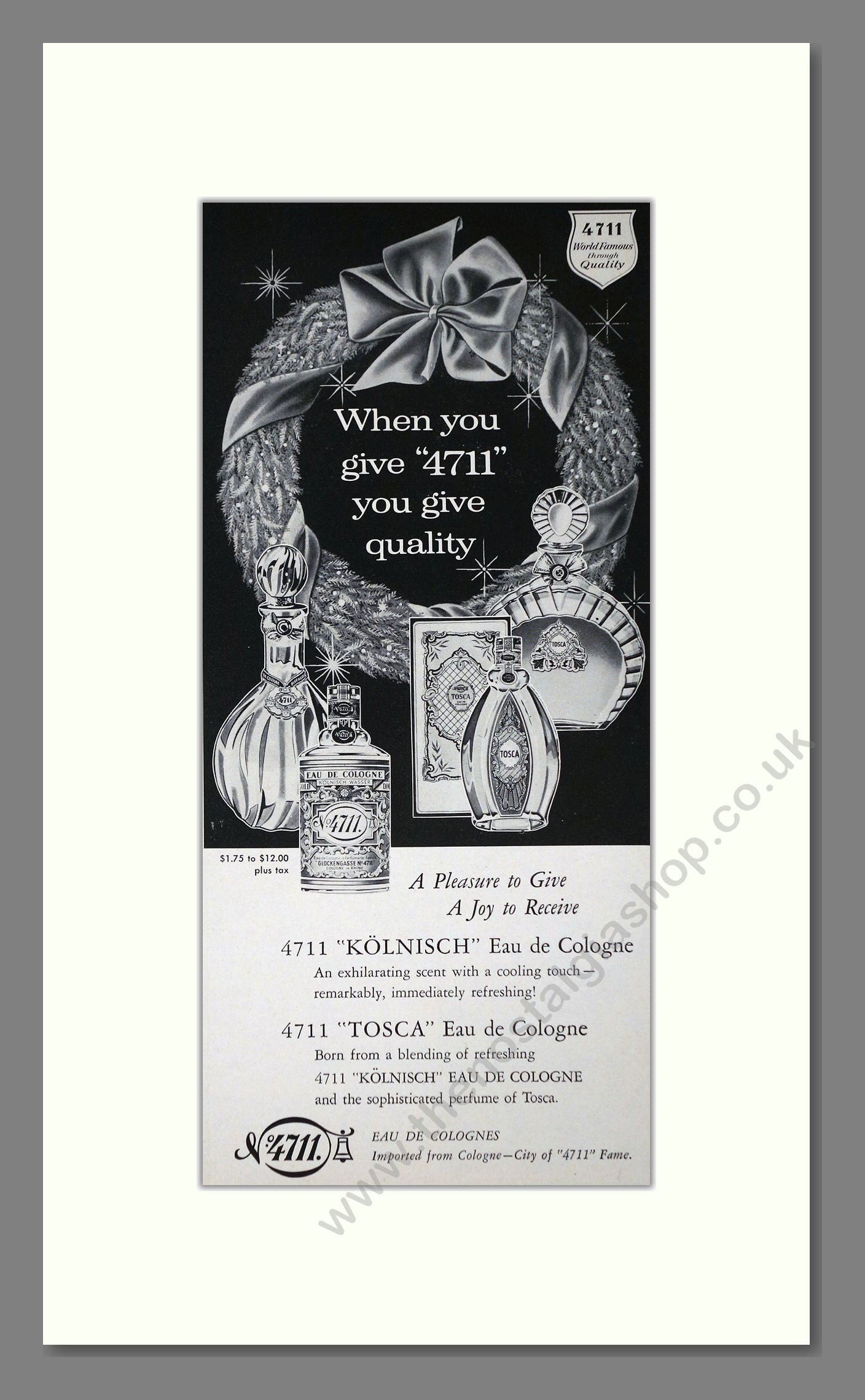 4711 - Cologne. Vintage Advert 1959 (ref AD65572)