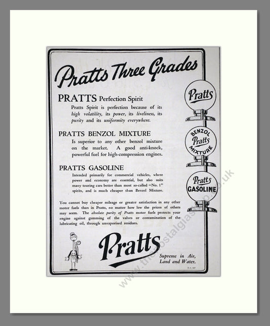 Pratts - Three Grades. Vintage Advert 1927 (ref AD65600)