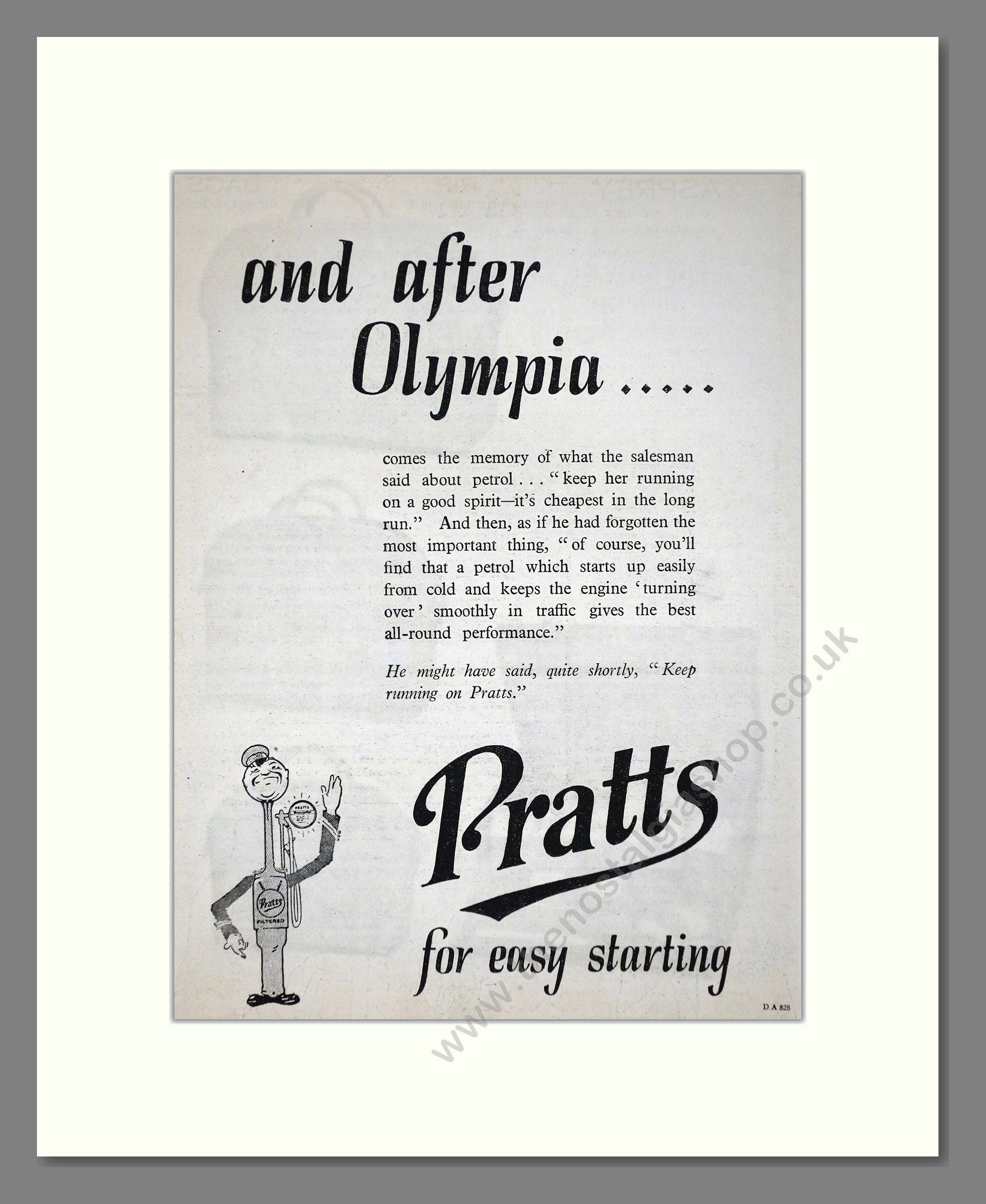 Pratts - For Easy Starting. Vintage Advert 1926 (ref AD65602)