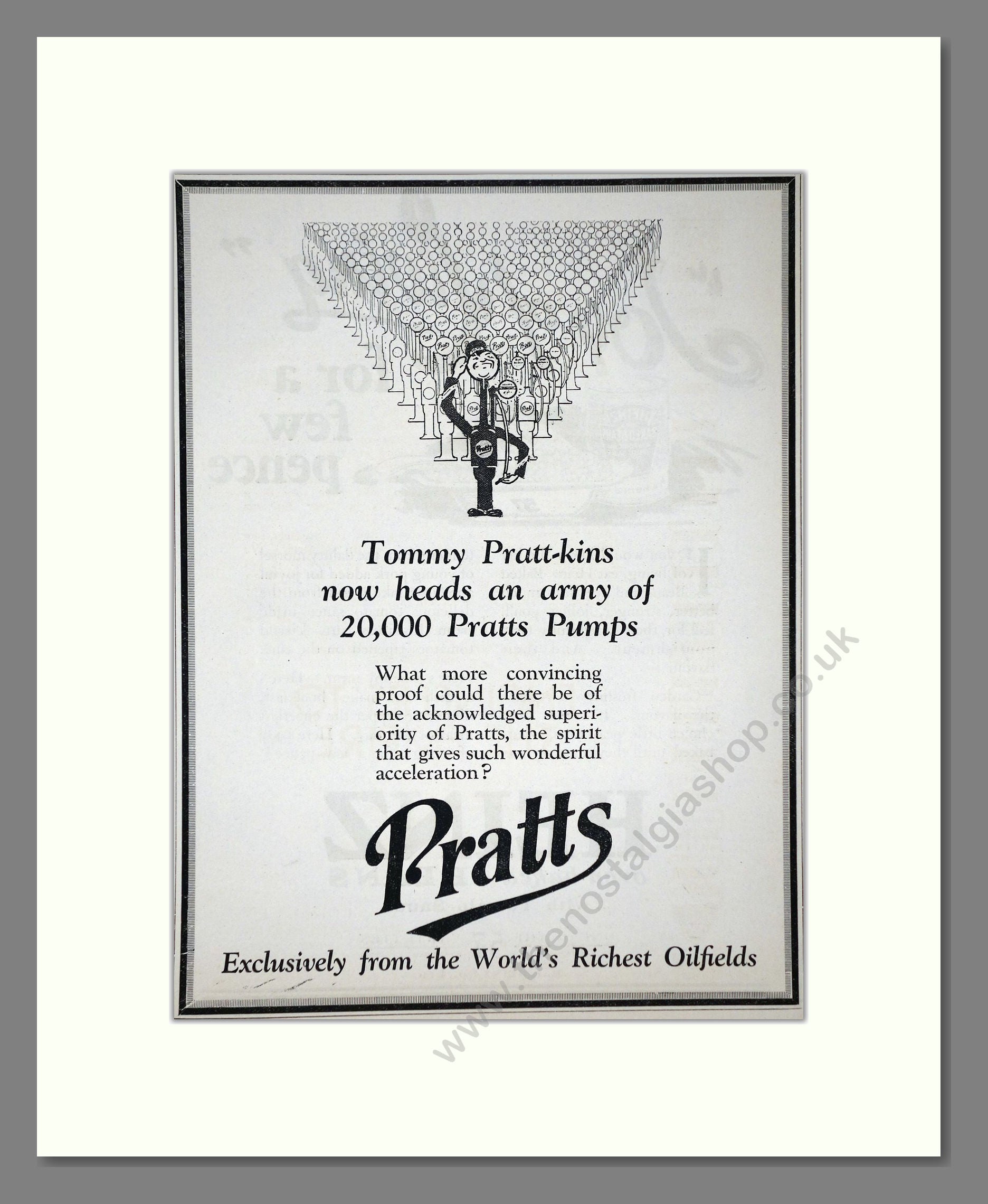 Pratts - Tommy Pratt-kins. Vintage Advert 1927 (ref AD65604)