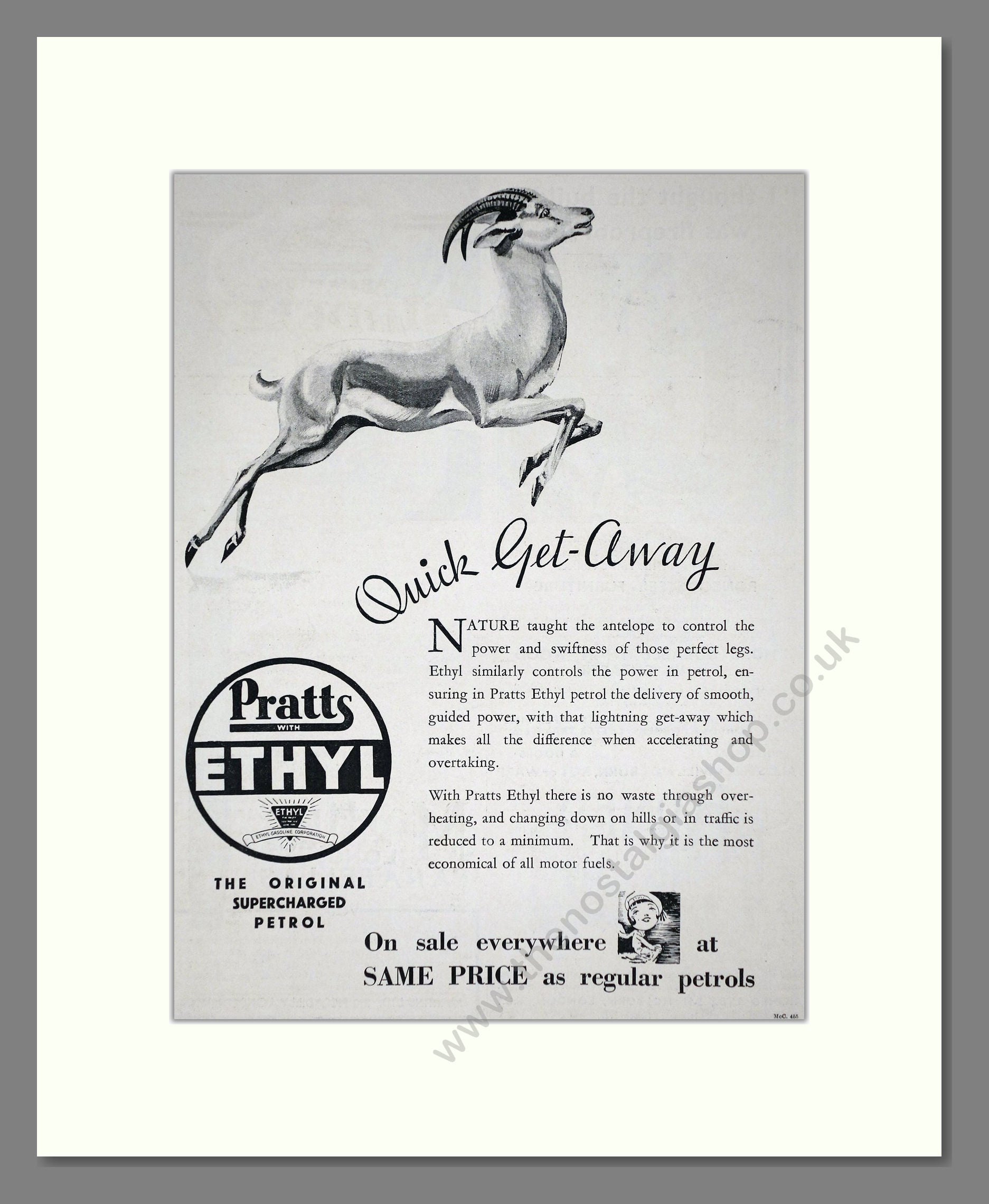 Pratts - Ethyl Petrol. Vintage Advert 1932 (ref AD65610)