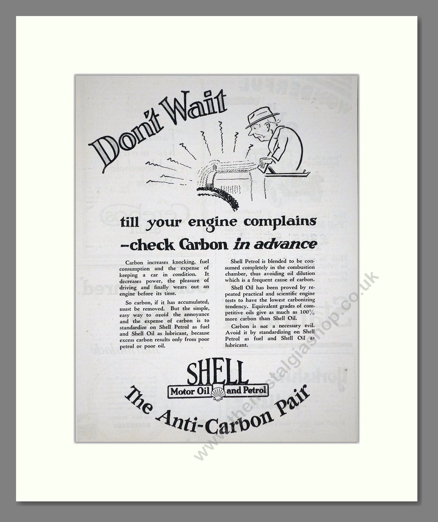 Shell - The Anti Carbon Pair. Vintage Advert 1927 (ref AD65614)