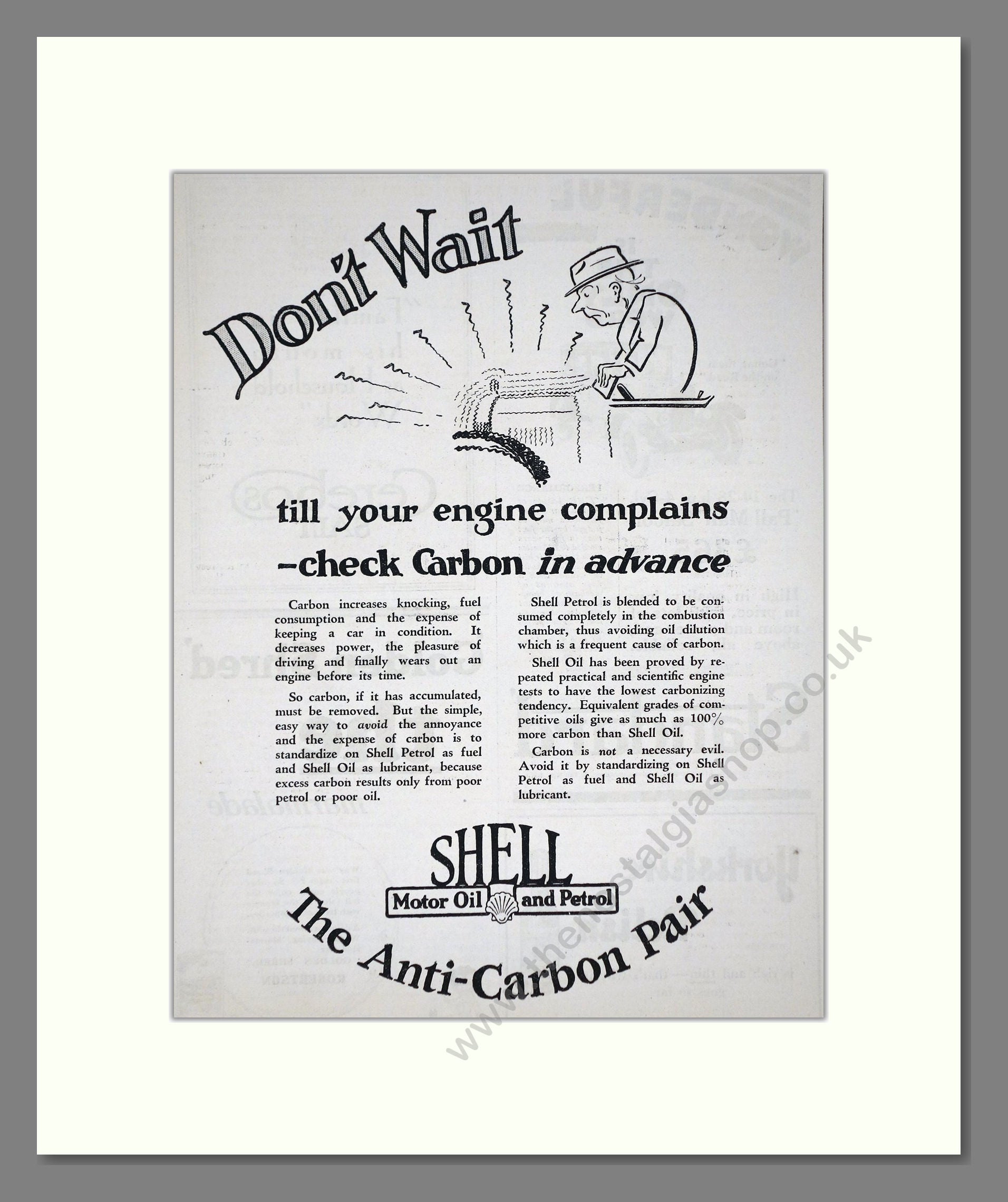 Shell - The Anti Carbon Pair. Vintage Advert 1927 (ref AD65614)