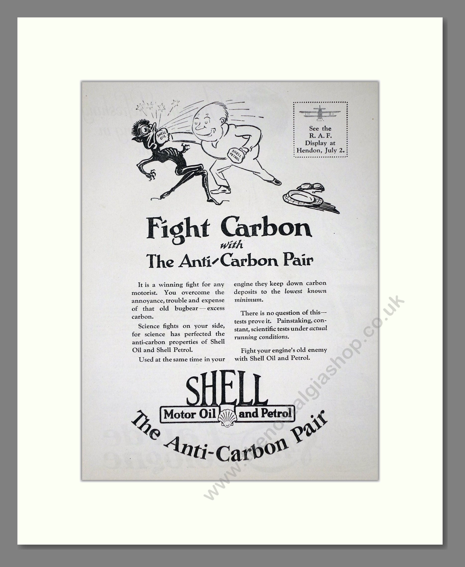 Shell - The Anti Carbon Pair. Vintage Advert 1927 (ref AD65615)
