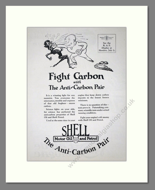 Shell - The Anti Carbon Pair. Vintage Advert 1927 (ref AD65615)