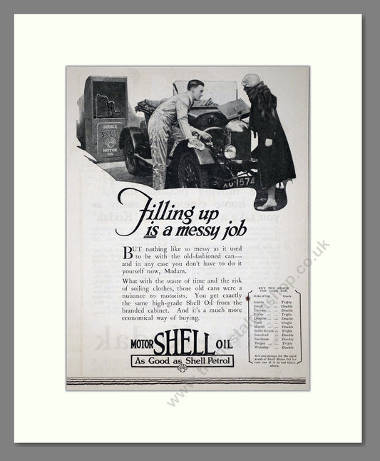 Shell - Motor Oil. Vintage Advert 1926 (ref AD65617)