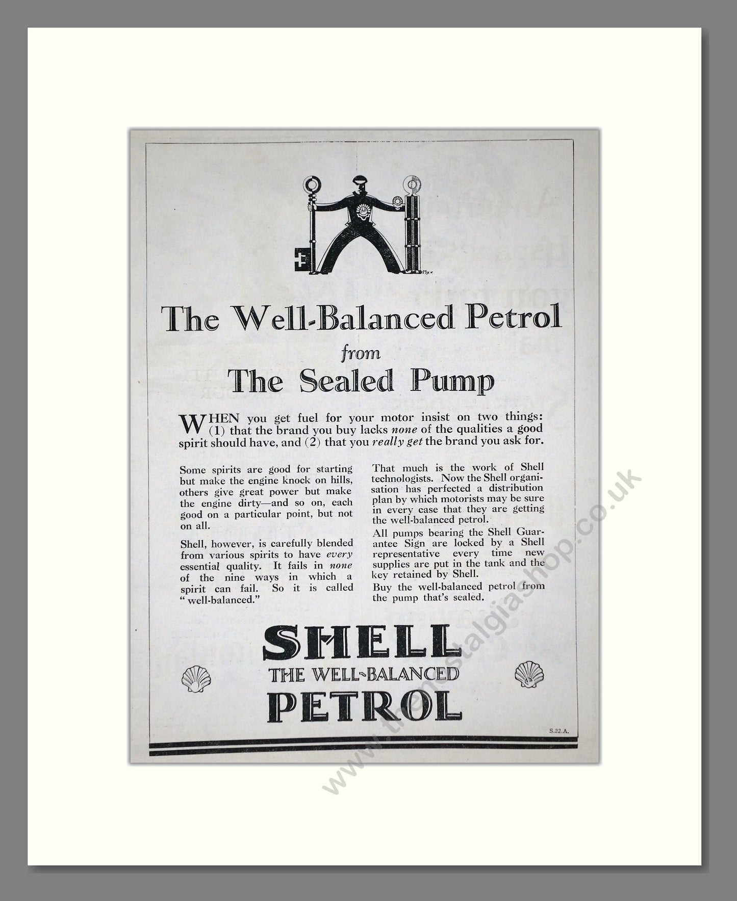 Shell - The Well Balanced Petrol. Vintage Advert 1926 (ref AD65619)