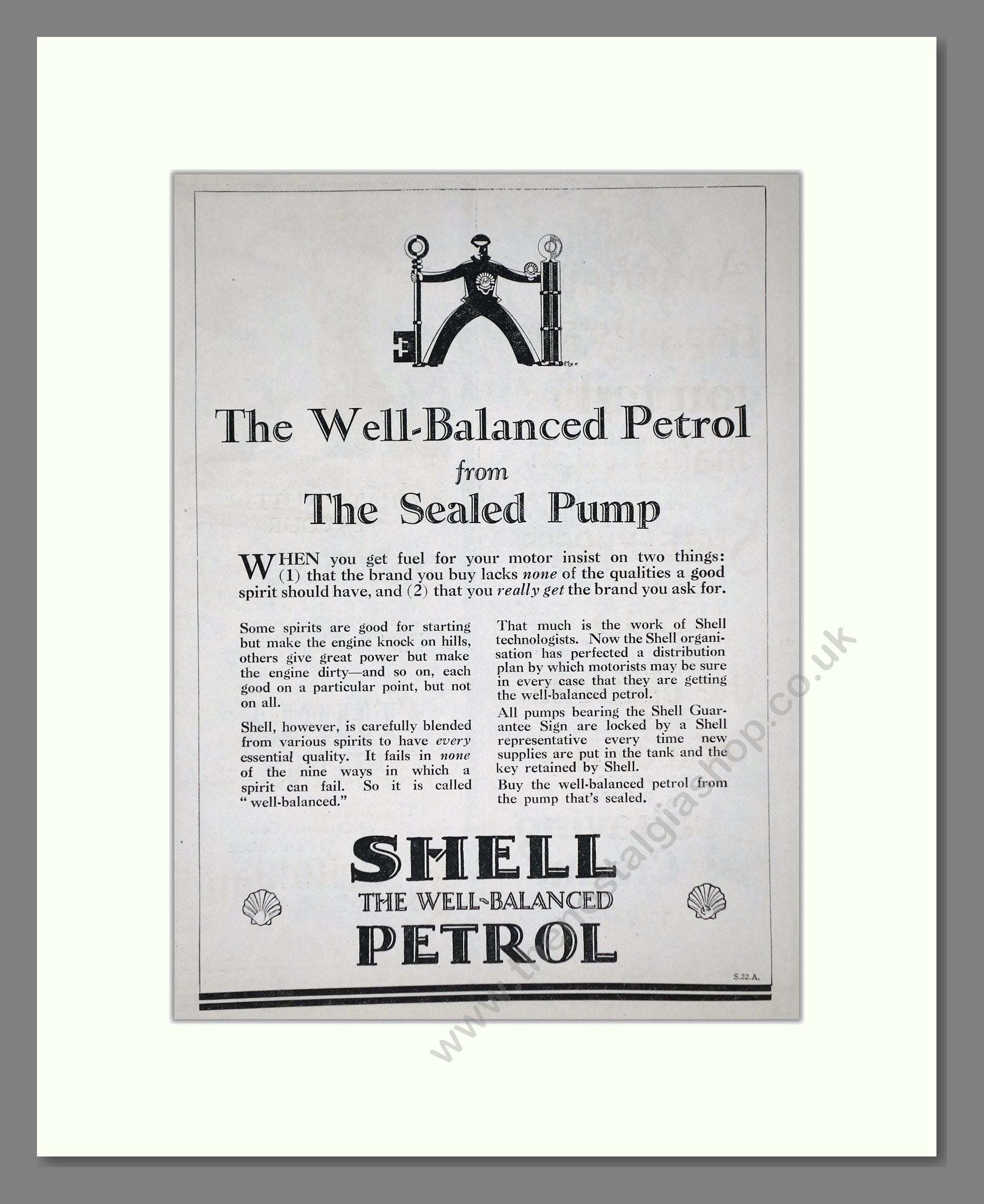 Shell - The Well Balanced Petrol. Vintage Advert 1926 (ref AD65619)