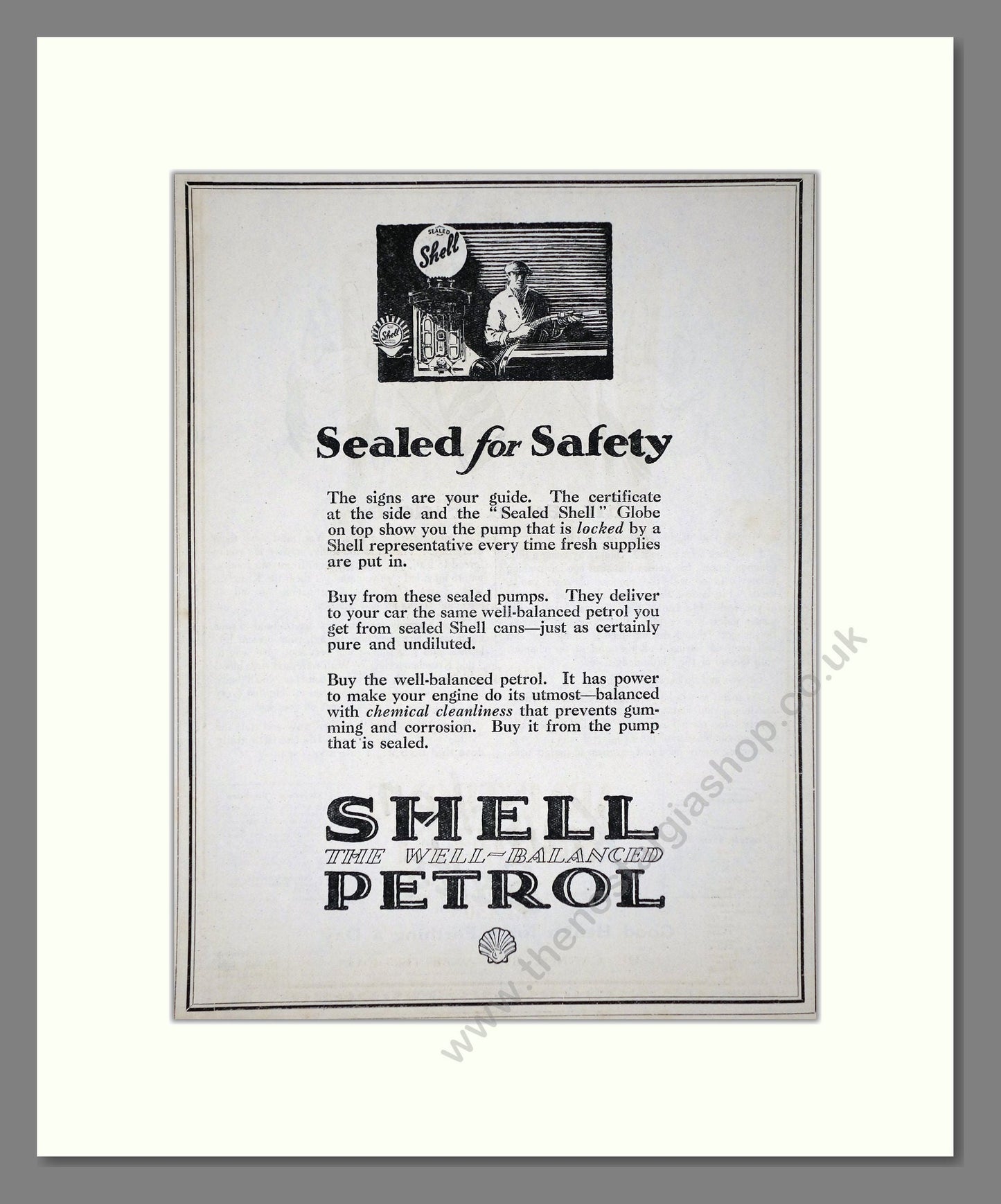 Shell - Sealed For Safety. Vintage Advert 1926 (ref AD65621)