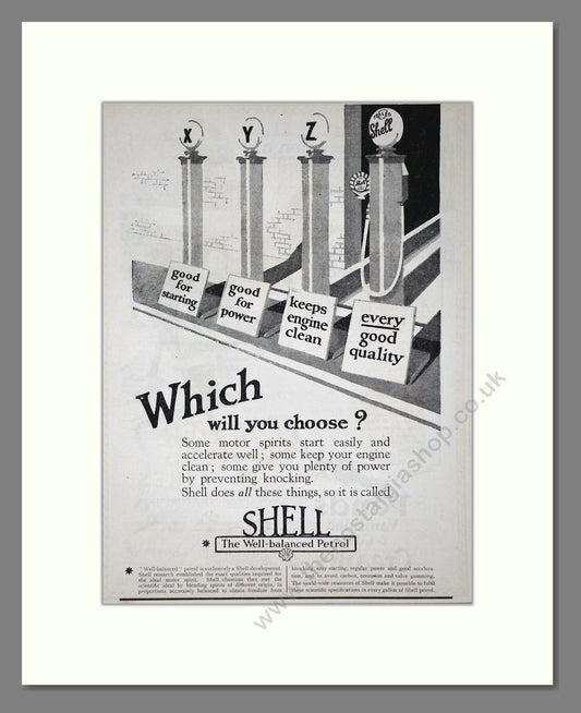 Shell - Which Will You Choose. Vintage Advert 1926 (ref AD65622)