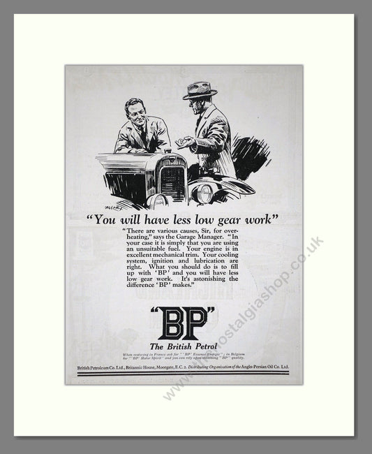 BP - You Will Have Less Low Gear Work. Vintage Advert 1926 (ref AD65625)